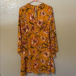 Mustard Yellow Floral Dress